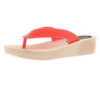 DUNLOP Ladies Brown Beige Summer Sandals Flip Flops Casual New Wedge Toe Post