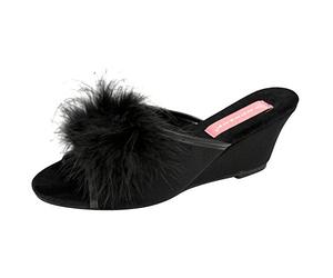 DUNLOP Ladies Marilyn Wedge Heel Mule Slippers Sizes 3-8
