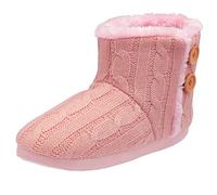 DUNLOP Ladies Slippers Comfortable Ankle Booties Slippers Memory Foam Boots Indoor Outdoor ((Pink Elgin, UK Footwear Size System, Adult, Women, Numeric Range, Medium, 7, 8)