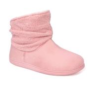 Dunlop Ladies Slippers Comfortable Booties Ladies Quality Ankle Slippers Memory Foam Boots Indoor Outdoor with Non Slip Sole (Rea Pink, UK Footwear Size System, Adult, Women, Numeric, Medium, 5)