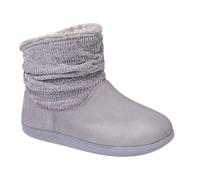 Dunlop Ladies Slippers Comfortable Booties Ladies Quality Ankle Slippers Memory Foam Boots Indoor Outdoor with Non Slip Sole (Rea Grey, UK Footwear Size System, Adult, Women, Numeric, Medium, 6)
