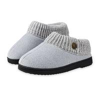DUNLOP Ladies Slippers Memory Foam Fleece Lined House Shoes Non Slip Rubber Sole