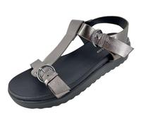 DUNLOP Ladies Wedge Sandals - Pewter UK 8