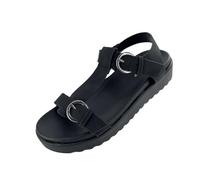 DUNLOP Ladies Wedge Sandals - Stylish & Comfortable Strappy Chunky Sandals for Everyday Wear