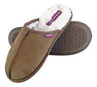 Dunlop - Ladies Winter Warm Cute Plush Comfy Mules Suede Slippers (5 UK, 8034 Tan)