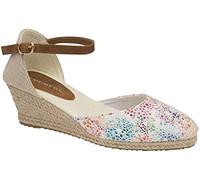 Dunlop Ladies Womens Espadrille Wedge Sandals Ankle Strap Summer Shoes Size 3-8 (Wilma, Numeric_6)