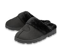 DUNLOP Ladies Womens House Slippers Mules Cosy Faux Fur Memory Foam Sizes 3-8