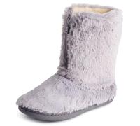 DUNLOP Ladies Womens Slippers Full Bootie Boots Faux Fur With Memory Foam Sizes 3-8 (Grey Z, UK Footwear Size System, Adult, Women, Numeric, Medium, 7)