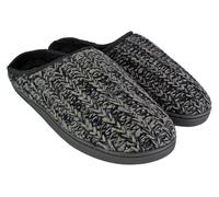 Dunlop 'Lee' Men's Fleece Lined Mule Slippers (Black, uk_footwear_size_system, adult, men, numeric, medium, numeric_9)
