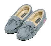 DUNLOP LS152LC-8 BETH Ladies Moccasin Slippers Size 8 Nearly Blue