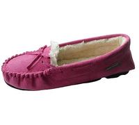 Dunlop, LS152PK-8 BETH Ladies Moccasin Slippers, Magenta, 8 UK