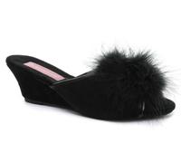 Dunlop Marilyn Black Womens Wedge Slipper Mules (Black, Numeric_3)