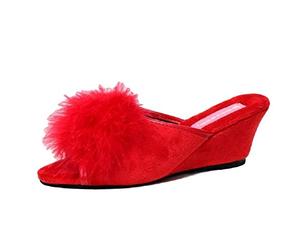 DUNLOP Marilyn Slip On Mules - UK Size 4 - EU 37 - US 7 Red …