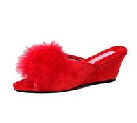 DUNLOP Marilyn Slip On Mules - UK Size 8 - EU 41 - US 11 Red