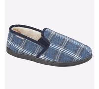 Dunlop Martyn Mens Casual Lounge Comfy Slip-On Thermal Slippers Navy