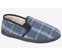 Dunlop Martyn Men's Slippers Men's | Slip On Shoes | Navy Check | UK Size 10