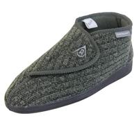 Dunlop Mens Adjustable Quick Easy Touch Fastening Orthopaedic Boot Slippers - Washable Hook and Loop Cosy Winter Bootie Slippers Men Size 11 UK