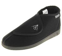 Dunlop Mens Adjustable Quick Easy Touch Fastening Orthopaedic Boot Slippers - Washable Hook and Loop Cosy Winter Bootie Slippers Men Size 12 UK