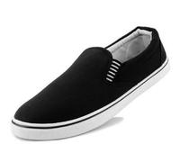 DUNLOP Mens Canvas Shoes Slip On Boat Deck Yachting Summer Plimsoll Casual Pumps Trainers (Black, UK Footwear Size System, Adult, Men, Numeric, Medium, 6)