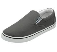 DUNLOP Mens Canvas Shoes Slip On Boat Deck Yachting Summer Plimsoll Casual Pumps Trainers (Grey, UK Footwear Size System, Adult, Men, Numeric, Medium, 12)