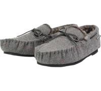 Dunlop Men's Moccasin Slippers with Memory Foam in Light Grey | Size: 10 Dunlop Light Grey 10