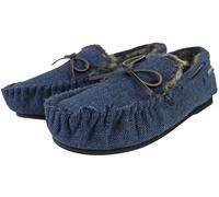 Dunlop Mens Moccasin Slippers with Memory Foam - 8 UK - Navy Blue