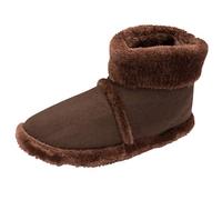 DUNLOP Mens Famous Benjamin Faux Suede Bootee Slippers (7/8 UK, Chocolate)