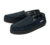 Dunlop Mens Faux Suede Moccasin Slippers - Navy - UK 9