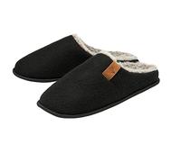 DUNLOP Mens Felt Mule Slippers - Black - UK 12
