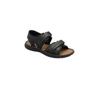 Dunlop Men's 'Fergus' Leather Two-Strap Sandals in Black | Size: 9 Dunlop Black 9