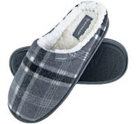 Dunlop Mens Fleece Lined Mule Checked Slippers - - Size: 11