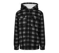 DUNLOP Mens Full Zip Checked Hoodie Black XL