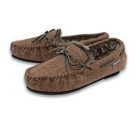 DUNLOP Mens Herringbone Moccasin - Tan - UK 8