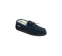 Dunlop Men's 'Joshua' Mocassin Leather Slippers in Navy | Size: 11 Dunlop Navy 11