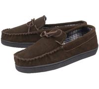 Dunlop Mens Joshua Shaun Leather Moccasin Slippers - - Size: 7