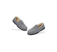 Dunlop Moccasins Slippers Men | Moccasin Loafers Faux Sheepskin Slippers with Rubber Sole | Classic Memory Foam Plush House Slippers | Breathable Indoor Outdoor Shoes | Gifts for Men (10 UK, Grey)