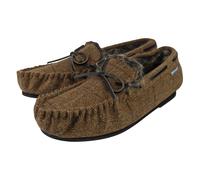 Dunlop Mens Moccasin Slippers with Memory Foam - Beige - Size UK 9