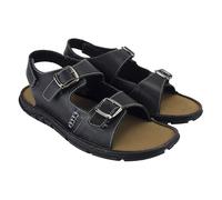 DUNLOP Mens Mule Open Toe Leather Sandals Comfy Slip On Summer Beach Sandals (Black, UK Footwear Size System, Adult, Men, Numeric, Medium, 9)