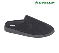 Dunlop Ted Mens Comfort Lounge Casual Slip-On Mule Slippers Black
