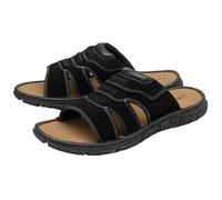 DUNLOP Mens Open Toe Leather Sandals - Black - UK 10