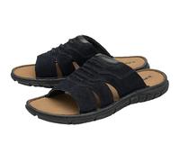 DUNLOP Mens Open Toe Leather Sandals Shoes - Navy - UK 11