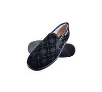 Dunlop Mens Plush Fur Lined Memory Foam Plaid Checked Slippers (6 Sizes) - 9 UK - Black