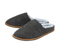 Dunlop Mens Plush Lined Mule Slippers With Memory Foam - Grey Fleece - Size UK 10