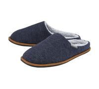 Dunlop Mens Plush Lined Mule Slippers With Memory Foam - Navy Fleece - Size UK 9