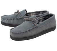 Mens Moccasin Slippers Suede Leather Memory Foam Slip On Dunlop