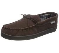 Dunlop Mens Real Suede Leather Fleece Lined Slippers (6 Sizes) - 9 - Dark Brown
