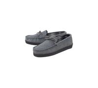 Dunlop Mens Real Suede Leather Fleece Lined Slippers (6 Sizes) - 12 - Grey