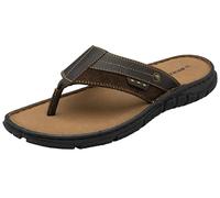 DUNLOP Mens Sandals Memory Foam Touch Fastening Open Toe Flip Flop Mules Summer Shoes (12 UK, Marcus Brown, numeric_12)