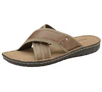 DUNLOP Mens Sandals Memory Foam Touch Fastening Open Toe Flip Flop Mules Summer Shoes (7 UK, Caleb Brown)