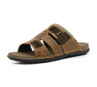 DUNLOP Mens Sandals Memory Foam Touch Fastening Open Toe Flip Flop Mules Summer Shoes (Brn Tan, UK Footwear Size System, Adult, Men, Numeric, Medium, 11)